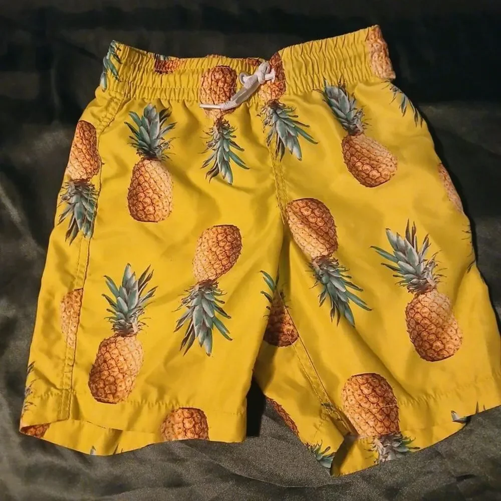 Old Navy Boys Pineapple Swim Trunks / Bathing Suit - Size 6-7